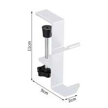 1 pieza Gancho ajustable para el borde del escritorio, soporte colgante para auriculares de juegos, mochila y organizador de oficina en el hogar sin necesidad de perforar