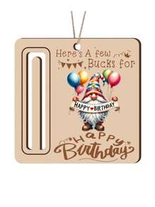 Porta-dinheiros de aniversário com charme para dinheiro, enfeite de pendurar cartão de dinheiro de feliz aniversário colorido para carro e casa, presentes de dinheiro surpresa para festa de aniversário para amigos da família, citações de aniversário, presente de madeira de dinheiro de aniversário