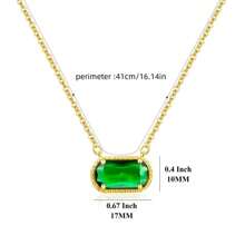 Birthstone Colored Zirconia Oval Pendant Birthday Clavicle Chain Necklace