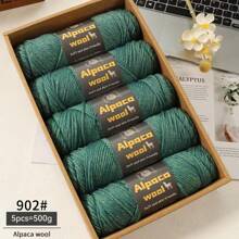 500g/245m Alpaka Wolle Garn, dickes Strickgarn für selbstgemachte Kleidung, Winterpullover, Schal, Mütze, Handschuhe, Knieschoner, Mehrfarbig, 5 Bälle/Packung