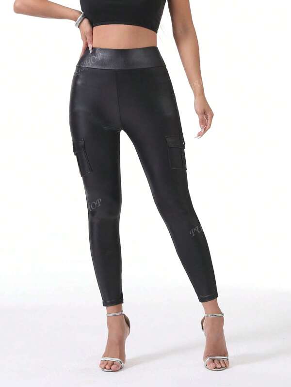 Pantalones cargo con bolsillos para mujer, mallas de yoga con gran elasticidad, pantalones de fitness de secado rápido