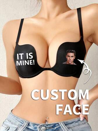 Customized Women Push Up Bra With Photo/Image/Pattern Printing, Supportive & Comfortable Underwire Bra, Elegant Gift For Girlfriend/Wife On Special Occasions