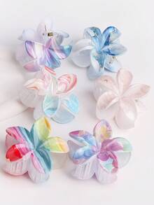 1/6 sztuk Gradient Color Frangipani Flower Hair Clip, słodkie i proste akcesoria do włosów do koków, prezent - Wielokolorowe - Zobacz 27