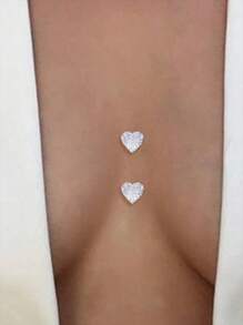 Sexy Glitter Heart Shape Rhinestone Pasties, Jewelry Accessory For Women's Bikini, Nightclub Party