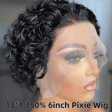 高清蕾丝无胶假发混合真人头发 10-36 英寸预拔预剪 4x4 5x5 13x4 13x6 13x1 高清蕾丝闭合假发,可戴可戴 200% 150% 密度波浪卷发 高清透明瑞士蕾丝耐高温纤维合成混合假发,带婴儿头发,自然黑色,适合女士黑色 10-14 英寸鲍勃假发 - 自然色&黑色系 - 查看 10