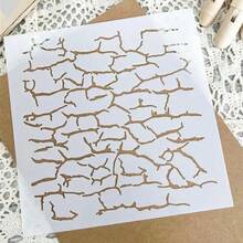 1pc Asymmetrical Crack Design, Reusable Plastic Stencil For DIY Scrapbooking & Crafts,Back To School,School Supplies - 乳白色 - 查看 1