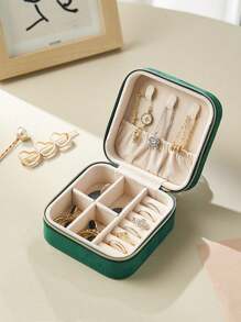 1pc Customizable Alphabet Jewelry Box Portable Jewelry Travel Storage Bag Mini Pearl Jewelry Box Bridesmaid Gift Box Compact Jewelry Box Earring Necklace Ring Jewelry Storage PU Leather Jewelry Box Creative Portable Jewelry Box Earring Gift Box Valentine's Day Gift Mother's Day Gift Halloween Gift Christmas Gift Bathroom Accessories Back To School