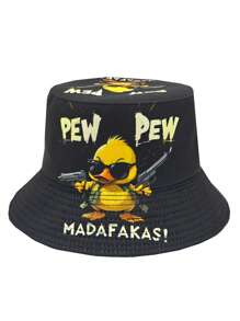 Cappello da pescatore di stile alla moda "PWE PWE", stampa stile urbano, cappello da sole casual da esterno a protezione solare, unisex