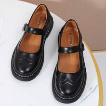 Mary Jane For Women Gothic Oxford Shoes - Flat Shoes, Ankle Tied, Round Toe For Casual Dresses, Work, And Campus - 黑色 - 查看 5