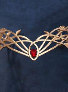 1pc Greek Mythology Goddess Warrior Alloy Rhinestone Leaf Headband, Anime Cosplay Accessory, Retro European Style Creative Hair Jewelry, Fashion Stage Photography Prop