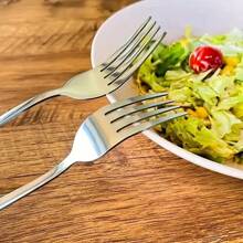 6pcs/12pcs Stainless Steel Silverware Set, Heavy Duty Forks And Spoons, Salad Forks And Spoons, Suitable For Restaurants, Hotels, Parties, Christmas, Thanksgiving, Picnics,School Supplies