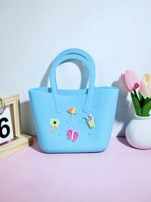 1 chiếc túi tote rỗng bằng silicon dùng cho DIY, cha mẹ và con cái, lưu trữ, sử dụng ở bãi biển, thích hợp để đựng điện thoại, túi đeo chéo, túi đựng đồ cho bà bầu - Túi đi biển loại A - Xem 8
