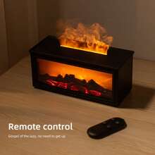 1pc New Design Simulation Fireplace Flame Portable Home Diffuser Humidifier 280ml 7 Color LED Light Home Essential Oil Aroma Diffuser