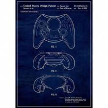 1 peça/3 peças pôsteres de artes de parede, projeto de controle de jogo vintage, patente, pôster de jogo legal, pintura em tela, arte de parede, adequada para sala de estar, decoração de sala de jogos familiar, sem moldura/emoldurada