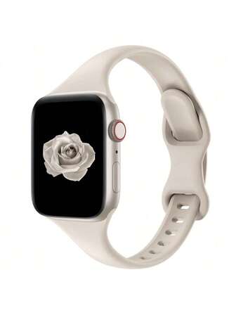 Compatible With Apple Watch Models 38mm, 40mm, 41mm, 42mm, 44mm, 45mm, 46mm, 49mm, Suitable For Series Ultra/Ultra 2, 10/9/8/7/6/5/4/3/2/1, SE, Women's Ultra-Thin Narrow Replacement Soft Silicone Sport Band