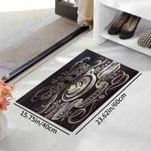 1 Stück Kaffee Muster Willkommens Fußmatte, Vintage Heim Dekoration, TPR-Rückseite Kunstwoll Matte, geeignet für Kaffee Shop Eingang, Veranda, Innenbereich - Weich, Strapazierfähig, waschbarer Bodenbelag für Wohnzimmer, Bad, Schlafzimmer, Spielzimmer, Waschküche, Dorm, Küche Dekoration