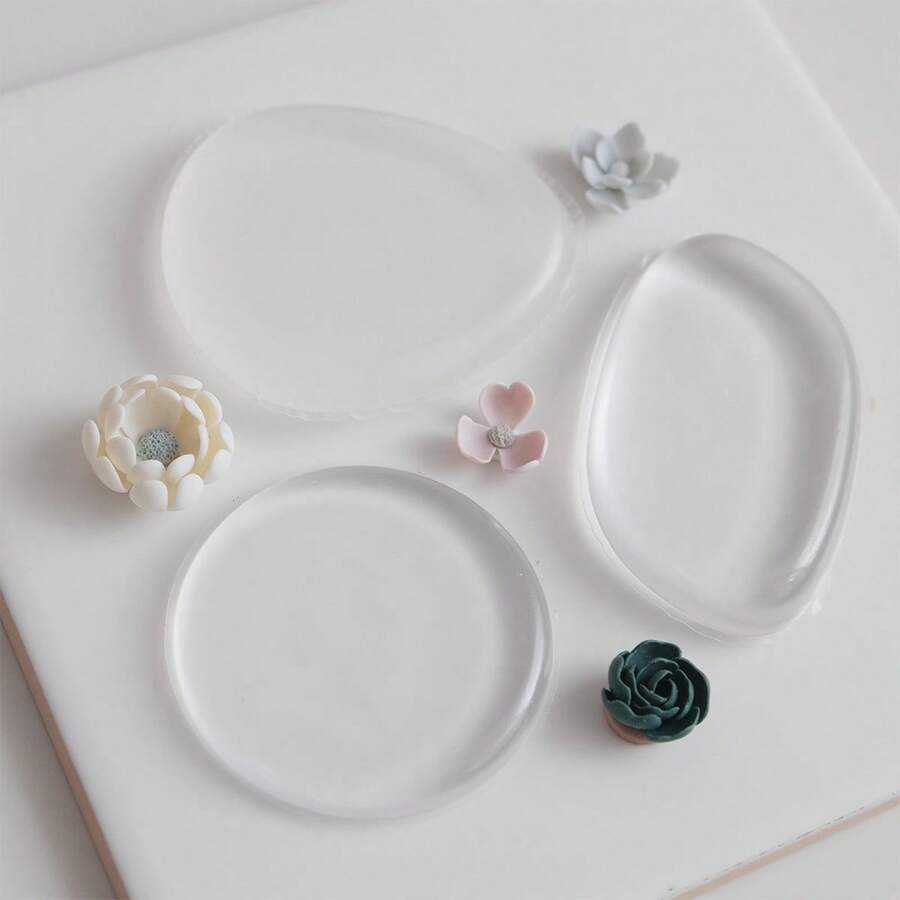 1pc/3pcs Reusable & Washable Soft Clay Earring Silicone Petal Shaping Craft Tools - Clear - View 1