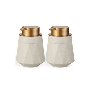 Set dos dispensadores baño cerámica jabón loción manos accesorios elegante presentación moderna resistente fácil recarga diseño decorativo multiusos ideal tocador baño hogar funcionalidad máxima material premium protección higiene organización limpieza