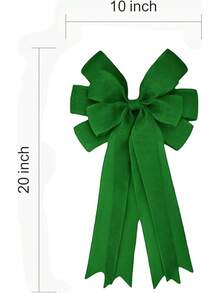 2 Pcs 20 X 10 Inch Large Pink Burlap Bows Easter Wreaths Bow For Gift Wrapping Spring Tree Topper Front Door Home Decorations - Green - View 2
