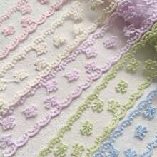 2 Sizes Multicolor Lace Embroidery Ribbon Trims, Bridal Wedding Decoration Bow Gift Wrapping Sewing Applique Edging, 4cm Wide