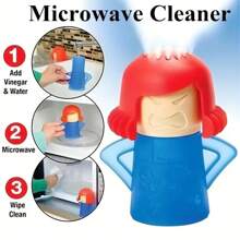 1pc Angry Mommy Microwave Cleaner, Reusable Plastic Oven Steam Deodorizer, Medium Hardness, No Electricity Needed, Suitable For Kitchen, Bathroom, Car, Bedroom Odor Elimination And Household Appliance Cleaning, Microwave Interesting