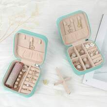 Travel Jewelry Case Bridesmaid Gifts Box,3 Pack Small Jewelry Box Mini Jewelry Organizer,PU Leather Portable Earring Storage Box For Women Girls Bridesmaid Proposal Gifts - 白色 - 查看 7