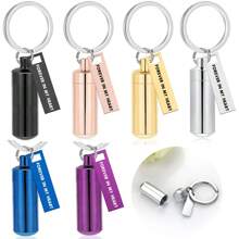 Cylinder Cremation Key Chain Pendant For Human/Pet Ashes Urn Key Chain Memorial Ashes Jewelry Gift- Forever In My Heart