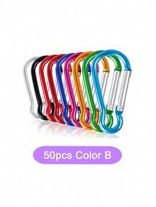 5/10/30/50个装散装弹簧登山扣钥匙扣，铝制D形环扣，适用于背包、旅行、露营、徒步 - 彩色 - 查看 28