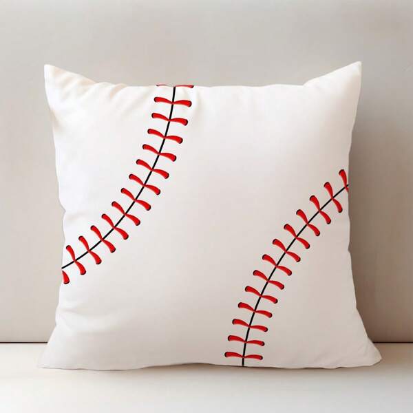 1 Peça Capa de Almofada Estampada de Beisebol [Sem Enchimento de Almofada], 17,7*17,7pol. (45*45cm), [Impressão Unilateral], Capa de Almofada de Poliéster Minimalista Moderna para Sofá, Cama, Sala de Estar, Quarto, Carro, Escritório, Decoração de Hotel, Adequada Para Todas as Estações, Presente Perfeito Para Família e Amigos