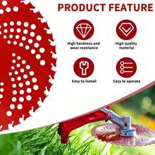 9"X 36 Teeth Carbide Tipped Blade Kit For Brush Cutter Trimmer W-Eed Eater 2 Pack, Fit For Brush Cutter, Trimmer, W-Eed Eater - 紅色 - 查看 2