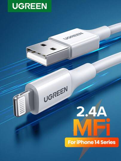 UGREEN Cable de carga rápida Lightning compatible con MFi UGREEN para iPhone XR 11 Pro Max 7 8 14 13 Pro Max 12 Pro Max, cable de carga rápida para iPhone certificado MFi