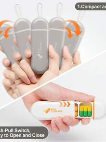 Portable Colorful 3 Spaces Medicine Case Health Care Container Case Pill Box Splitters Travel Pill Box Tiny Box Easy To Carry - Multicolor - View 12