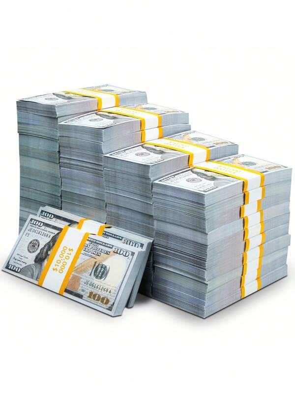 100pcs $100 Realistic Dollar Bill Prop Money Kit - Ideal For Parties, Weddings, TV & Music Videos; Perfect For Photography, Bar & KTV Decorations, Party Props; Paper Material, No Feathers