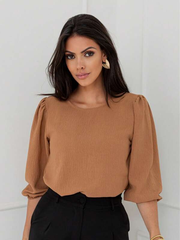 blusa feminina com manga 3/4