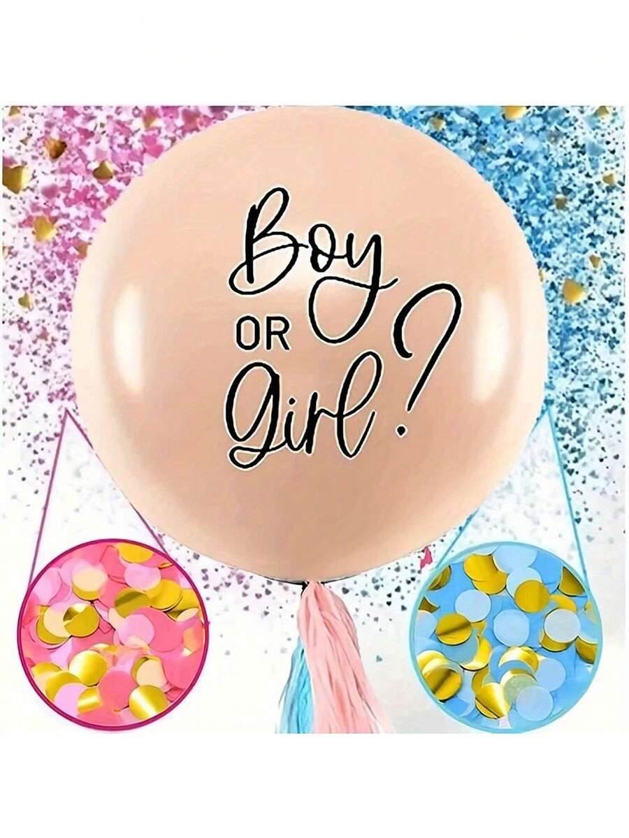 36-Inch Black Perfect Circle Gender Revealing Balloon Boys And Girls Boyorgirl Party Decoration Arrangement Balloons
