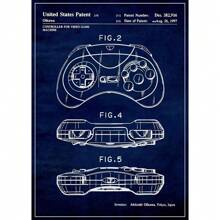 1 peça/3 peças pôsteres de artes de parede, projeto de controle de jogo vintage, patente, pôster de jogo legal, pintura em tela, arte de parede, adequada para sala de estar, decoração de sala de jogos familiar, sem moldura/emoldurada