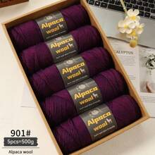 500g/245m Alpaka Wolle Garn, dickes Strickgarn für selbstgemachte Kleidung, Winterpullover, Schal, Mütze, Handschuhe, Knieschoner, Mehrfarbig, 5 Bälle/Packung