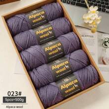 500g/245m Alpaka Wolle Garn, dickes Strickgarn für selbstgemachte Kleidung, Winterpullover, Schal, Mütze, Handschuhe, Knieschoner, Mehrfarbig, 5 Bälle/Packung