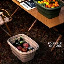 [Nueva idea de picnic al aire libre] 2 opciones de color, cesta de compras/cubo de lavandería plegable de alta calidad, adecuado para almacenamiento y organización: impermeable, aislado, ideal para picnic, comestibles y talla grande, artículo de picnic imprescindible | Diseño moderno con asa | Cesta plegable, cesta de picnic de gran capacidad, cesta de picnic y camping portátil, estilo moderno, plástico, enfriador aislado con asa, cubo plegable de picnic de gran capacidad, cesta portátil de mano cómoda para picnic de primavera al aire libre