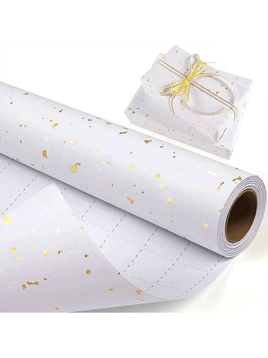 1 Cuộn Giấy Gói Quà Kim Loại Mờ, Thích Hợp Cho Đám Cưới, Halloween, Quà Tặng, Hoàn Hảo Cho Đám Cưới, Ngày Valentine, Sinh Nhật, Giáng Sinh, Tự Làm Bó Hoa, Quà Giáng Sinh Kim Loại, Tự Làm Đồ Trang Trí Giáng Sinh, Họa Tiết Trơn, Giấy Gói Quà Mờ, Halloween, Lễ Tạ Ơn, Mùa Thu, Mùa Đông (Màu Trắng Hạt Cúc)