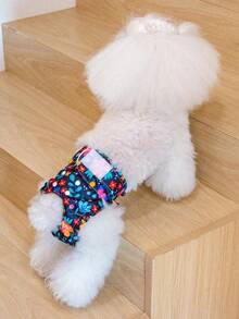2pcs Random Print Reusable Female Dog Diapers - Multicolor - View 7