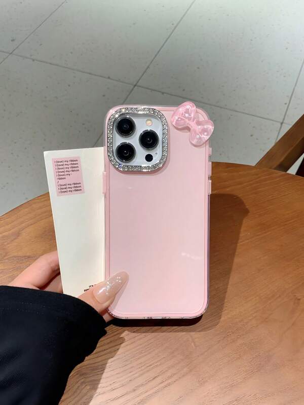 Bow-Knot New Cute Pink Bowknot Phone Case Compatible With IPhone Apple 13/11/12/13 Pro Max/12 Pro Max/14 Pro/14 Pro Max/15/15 Pro/16/16 Pro Max/16 Plus Protective Cover