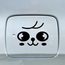 1 Pc Cartoon Smile Face Gas Cap Decal, Kawaii Kpop Car Sticker Suitable To Round Or Square Gas Cover, Cute Car Exterior Decor Accessories