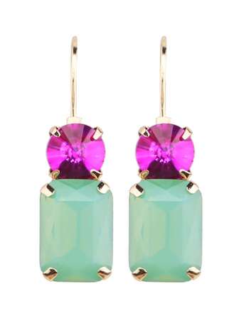 sehuoran Pendientes de mujer de alta calidad hechos a mano con gancho francés simple de aleación de cobre y cristal K9