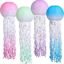 Lanterne din hârtie cu meduze Decorațiuni pentru petreceri tematice pe ocean, fier și hârtie, versatile pentru nunți, petreceri de burlac, bar/Bat Mitzvah, nuntă, ziua de naștere, petrecere de burlac și sărbători generale