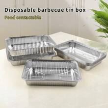 10 pièces/set Bacs en aluminium jetables, 12,4 x 8,5 x 2 pouces, durables pour la cuisson, la cuisine, le camping et les voyages