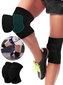 1 Pair- Thick Sponge Knee Pads For Dancers, Soft Breathable Knee Braces For Men& Women, Knee Braces For Dancing, Volleyball, Football, Yoga, Tennis, Running, Cycling,Gym, Workout- Black, For 40-90kg, Leg Circumference: 32-61cm/12.6-24in