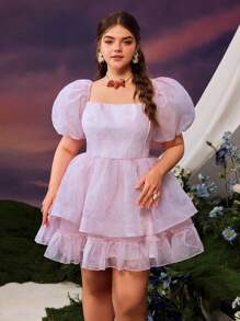 Faeriesty Abito da principessa romantico per la primavera/estate di Faeriesty con gonna in tulle arricciata - perfetto per appuntamenti in giardino, picnic e eventi estivi