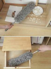 1 Set ausziehbarer, extrafein fasriger Staubwedel, wiederverwendbar, waschbar, biegsam mit teleskopischem Griff, geeignet für Zuhause und Büro - ideal zum Reinigen von Deckenventillatoren, Fenster und Möbeln. Extrafein faseriger ausziehbarer manueller Staubreiniger für Klimaanlage, Federn, Auto und Möbel zu Hause