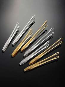 1pc Korean Style Stainless Steel Cooking Tongs, Kitchen Cooking Tongs For Grilling, Home & Outdoors Barbecue, Steak, Salad